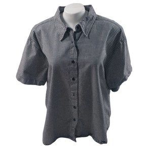 * Billblass  Women Short Sleeve Button Down Blouse Plaid Size 2X